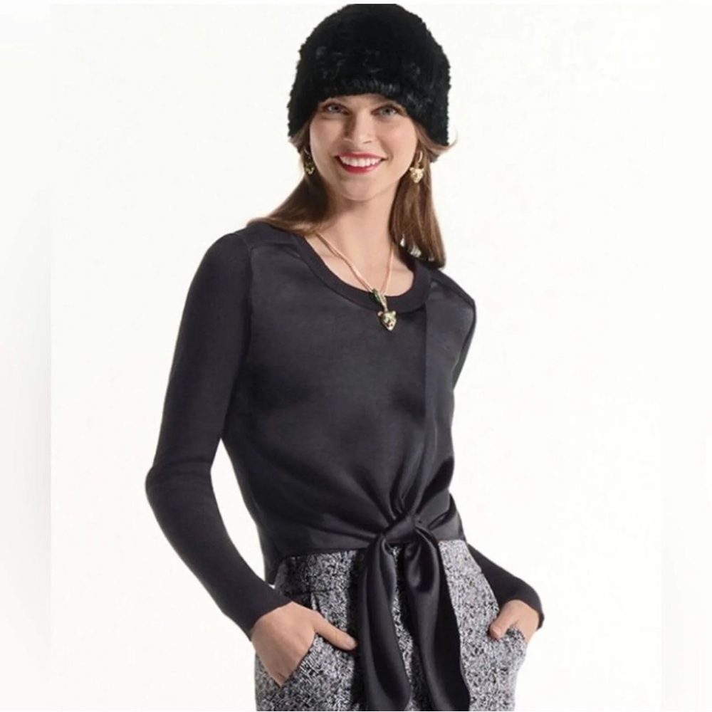 Cabi Black Crosstie Pullover Sweater, NWT, Medium